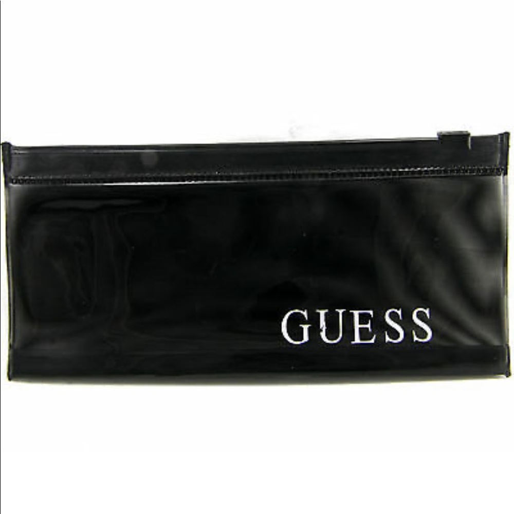 GUESS Black Plastic‎ Zip Top Jewelry Watch Pouch Authentic